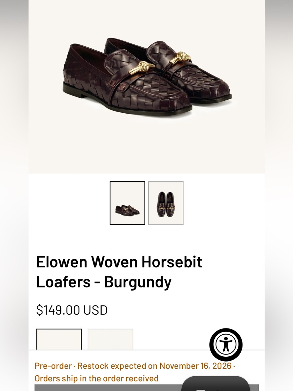 JW PEI Woven Horsebit Loafers - Burgundy with Gold Hardware